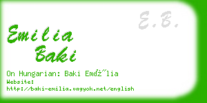 emilia baki business card